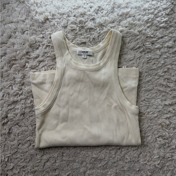 Agolde Tops - Agolde Ivory Ribbed Tank Top